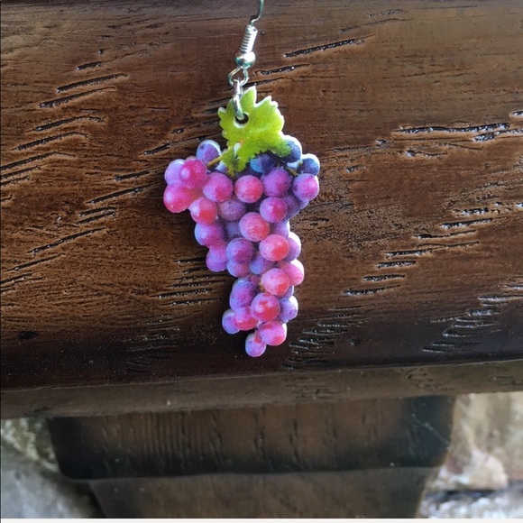 Grape Acrylic Earrings - Picture 3 of 7